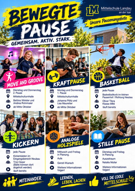 KI-Plakat Bewegte Pause